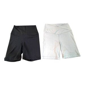 2-Pack 90 Degree By Reflex Interlock Everyday Crossover 7" Shorts Black Beige S